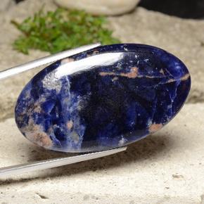 Sodalita azul natural 35,94ct, corte oval, opaco