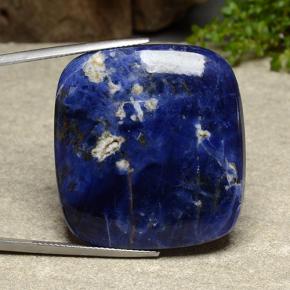 Sodalita azul natural 49,78ct, almofada cortada, opaco