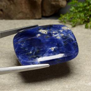 Sodalita azul natural 49,78ct, almofada cortada, opaco