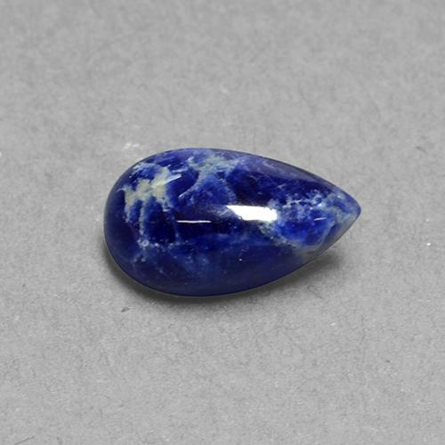 Sodalita azul natural 1,65ct, formato de pêra, opaco