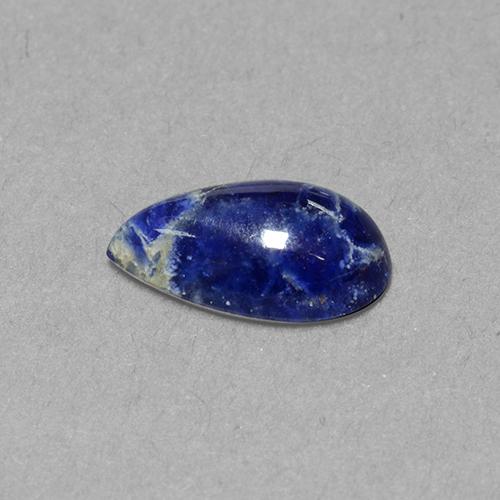 Sodalita azul natural 1,65ct, formato de pêra, opaco