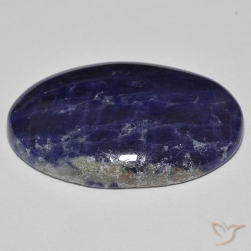 Sodalita Azul Escuro Natural 28.42ct, oval, Opaco