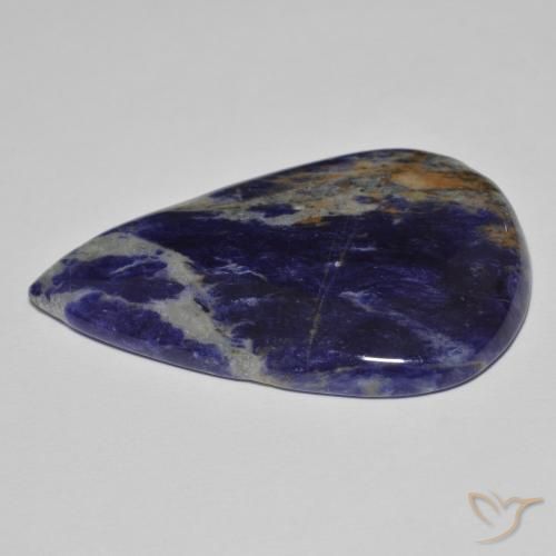 Sodalita Violeta Azul Natural 38.50ct, Formato de pêra, Opaco