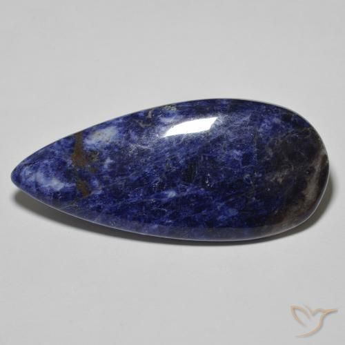 Sodalita Azul escuro Natural 29.83ct, Formato de pêra, Opaco