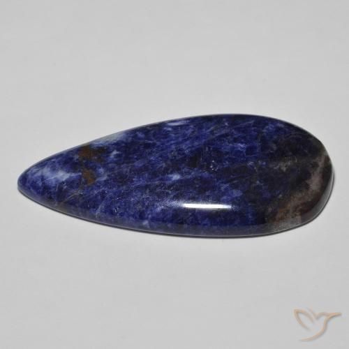 Sodalita Azul escuro Natural 29.83ct, Formato de pêra, Opaco