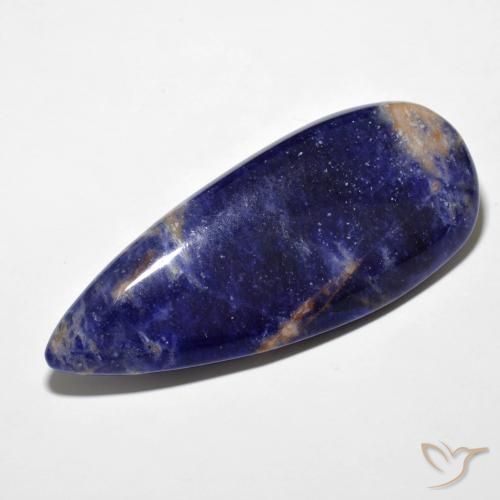 Sodalita Azul-marinho Natural 38.80ct, Formato de pêra, Opaco