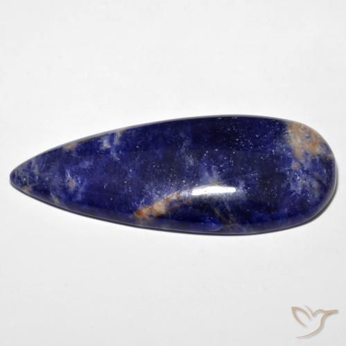 Sodalita Azul-marinho Natural 38.80ct, Formato de pêra, Opaco