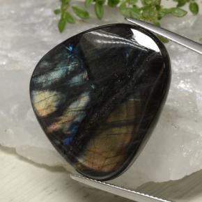 Espectrolita multicolorido natural 24,99ct, forma extravagante, opaco