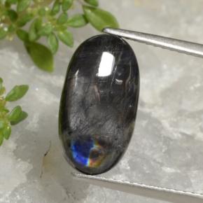 Espectrolita multicolorido natural 3,52ct, corte oval, opaco