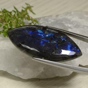 Espectrolita multicolorido natural 24,60ct, marquise, opaco
