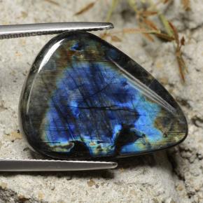 Espectrolita multicolorido natural 17,21ct, formato de pêra, opaco