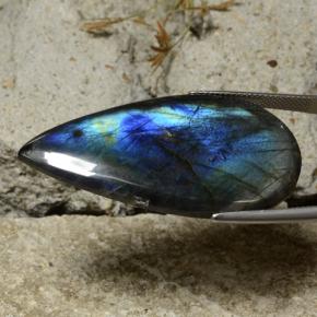 Spectrolite Multicolorido Natural 36.83ct, Formato de pêra, Opaco