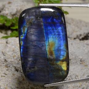Espectrolita multicolorido natural 22,81ct, almofada cortada, opaco