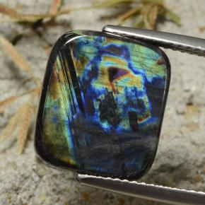 Spectrolite Multicolorido Natural 6.03ct, Almofada cortada, Opaco