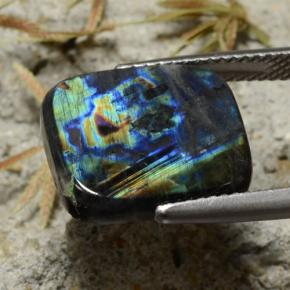 Spectrolite Multicolorido Natural 6.03ct, Almofada cortada, Opaco