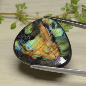 Espectrolita multicolorido natural 14,38ct, trillion, opaco