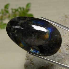 Espectrolita multicolorido natural 23,02ct, forma extravagante, opaco