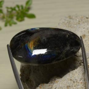 Espectrolita multicolorido natural 23,02ct, forma extravagante, opaco