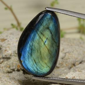 Espectrolita multicolorido natural 11,39ct, forma extravagante, opaco