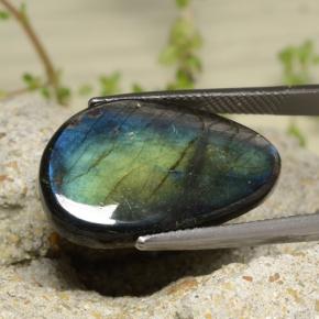 Espectrolita multicolorido natural 11,39ct, forma extravagante, opaco