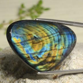 Espectrolita multicolorido natural 29,30ct, trillion, opaco