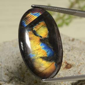 Espectrolita multicolorido natural 18,04ct, corte oval, opaco