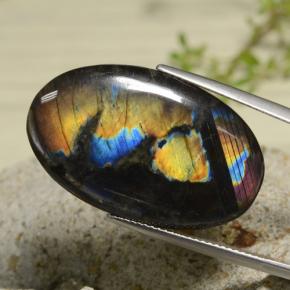 Espectrolita multicolorido natural 18,04ct, corte oval, opaco