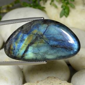 Espectrolita multicolorido natural 20,62ct, forma extravagante, opaco