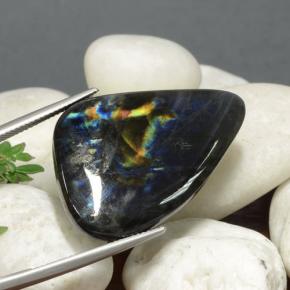Espectrolita multicolorido natural 27,00ct, forma extravagante, opaco