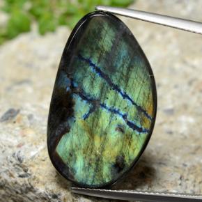 Espectrolita multicolorido natural 14,77ct, forma extravagante, opaco