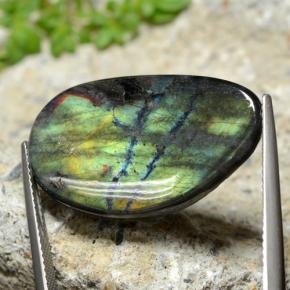 Espectrolita multicolorido natural 14,77ct, forma extravagante, opaco