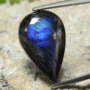 Espectrolita multicolorido natural 8,15ct, formato de pêra, opaco