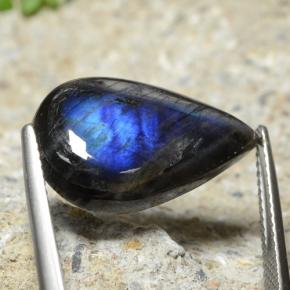 Espectrolita multicolorido natural 8,15ct, formato de pêra, opaco