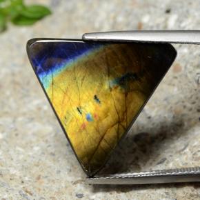 Espectrolita multicolorido natural 9,73ct, trillion, opaco