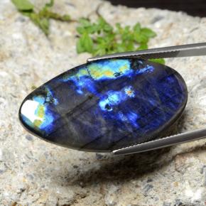 Espectrolita multicolorido natural 22,43ct, forma extravagante, opaco