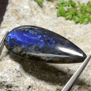 Espectrolita multicolorido natural 20,21ct, formato de pêra, opaco