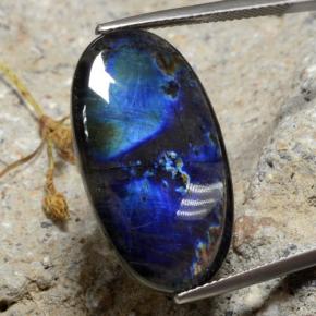 Espectrolita multicolorido natural 13,26ct, corte oval, opaco