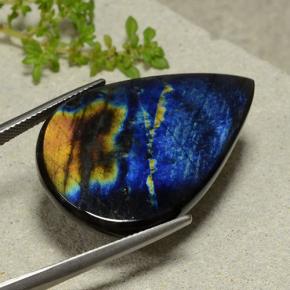 Spectrolite Multicolorido Natural 25.36ct, Formato de pêra, Opaco