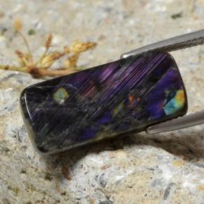 Espectrolita multicolorido natural 8,96ct, almofada cortada, opaco