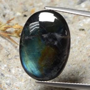 Espectrolita multicolorido natural 9,95ct, corte oval, opaco