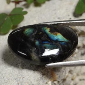 Espectrolita multicolorido natural 6,55ct, forma extravagante, opaco