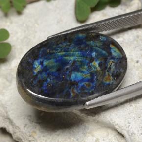 Spectrolite Multicolorido Natural 13.11ct, Corte Oval, Opaco