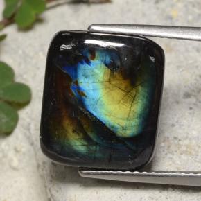 Espectrolita multicolorido natural 6,88ct, almofada cortada, opaco