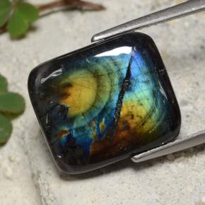 Espectrolita multicolorido natural 6,88ct, almofada cortada, opaco