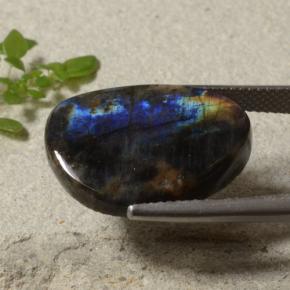 Espectrolita multicolorido natural 11,14ct, forma extravagante, opaco