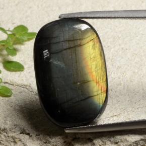 Espectrolita multicolorido natural 11,04ct, almofada cortada, opaco