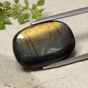 Espectrolita multicolorido natural 11,04ct, almofada cortada, opaco