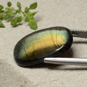 Espectrolita multicolorido natural 11,04ct, almofada cortada, opaco