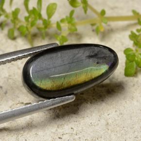 Espectrolita multicolorido natural 4,09ct, formato de pêra, opaco