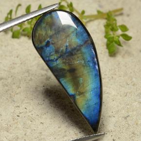 Espectrolita multicolorido natural 6,14ct, forma extravagante, opaco